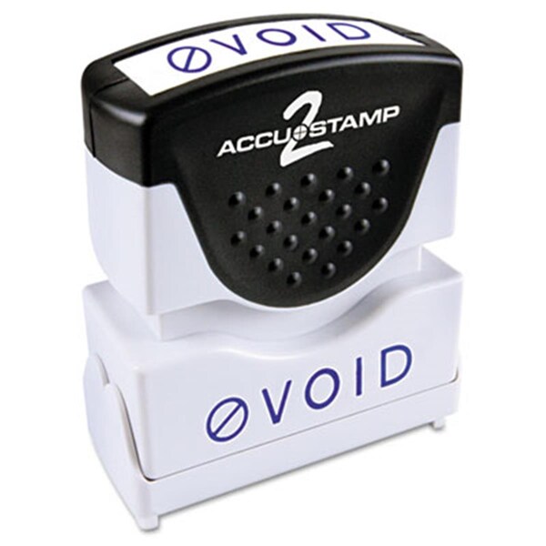 Consolidated Stamp Accustamp2 Shutter Stamp with Anti Bacteria- Blue- VOID- 1.63 x .5 35584 - main